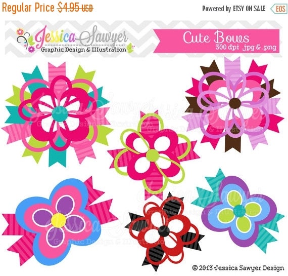 80% OFF - INSTANT DOWNLOAD, cute bow clipart, for commerical and personal use Il_570xn