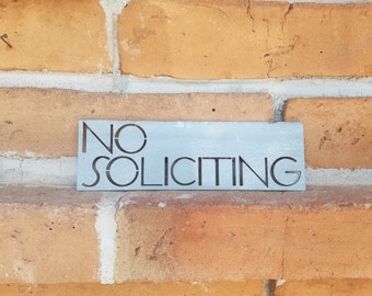 Modern No Soliciting Sign,Metal sign,No Soliciting, Modern,Modern Decor,Metal Sign,Outdoor sign,MCM, Mid Century,Modern Decor,House Signs