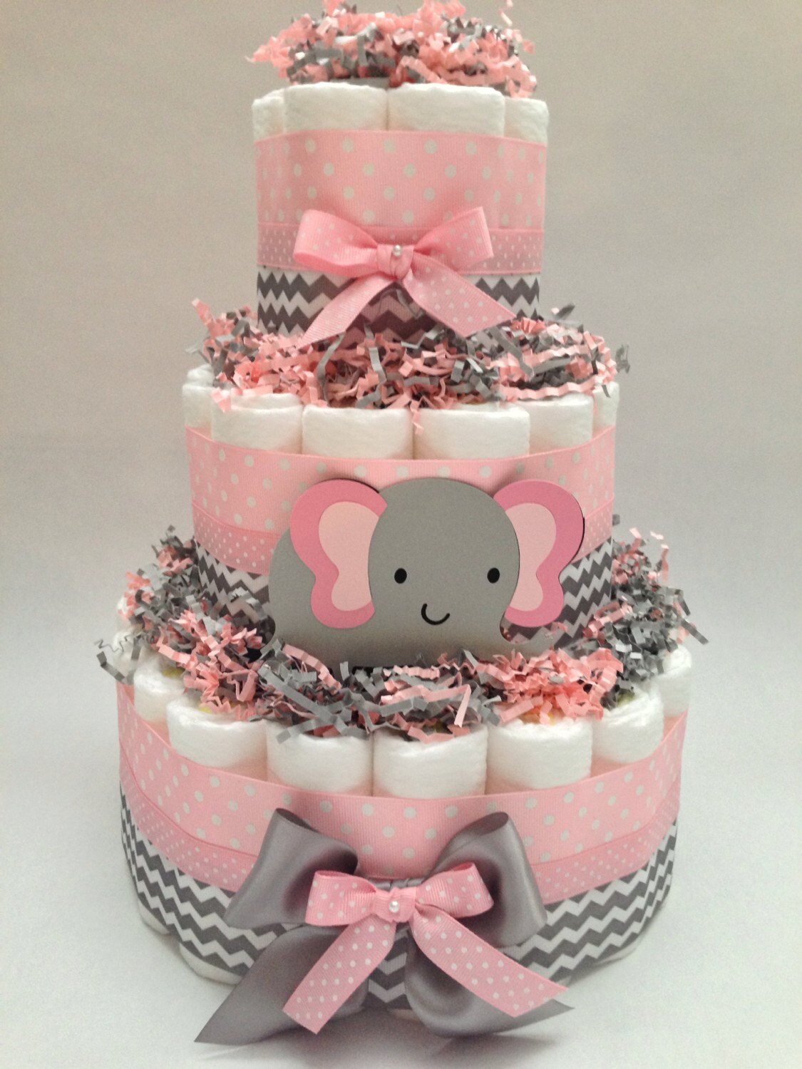 Chevron Elephant Diaper Cake Diaper Cake Diaper Cakes