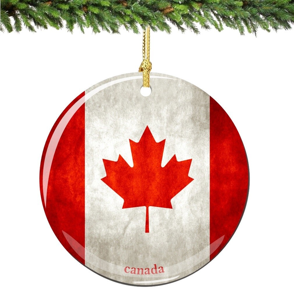 canada flag porcelain christmas ornament decoration canada flag porcelain christmas ornament decoration