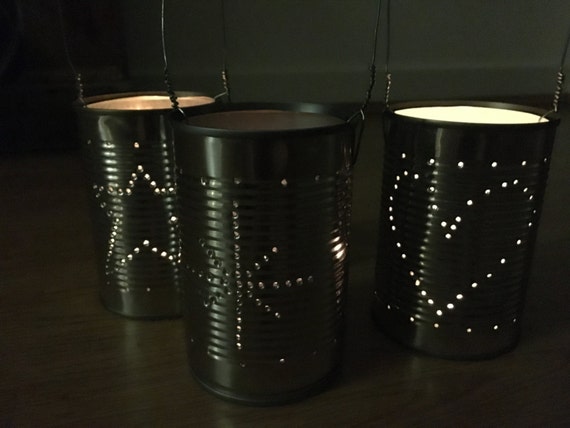 Upcycled Tin Can Lanterns Table Decoration