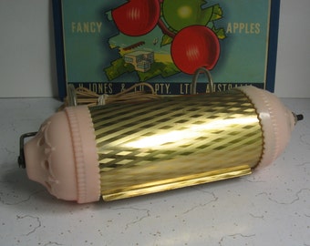 Vintage Headboard Lamp/Light, Boudoir Lamp, Pink, Gold, Art Deco, 1940's