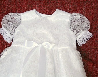 Heirloom Christening Gown, Christening Robe, White Baptism Gown, White Lace Christening Dress, Blessing Gown