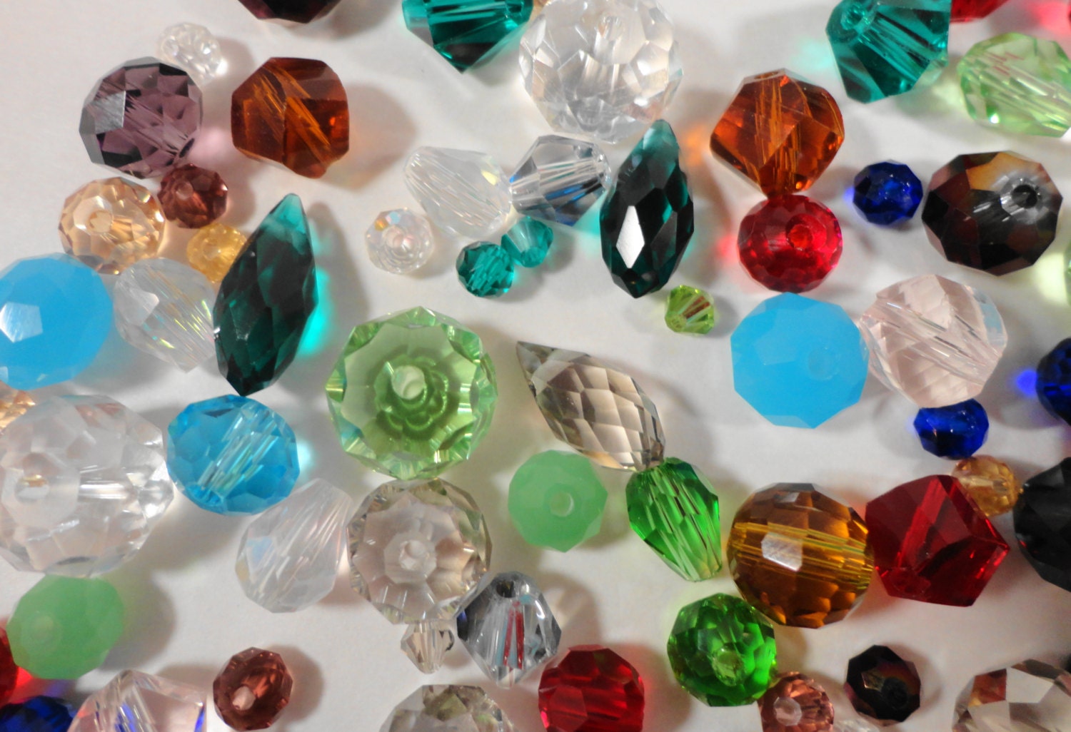 Assorted Crystal Beads 310mm Multi Color Chinese Crystal Glass Destash