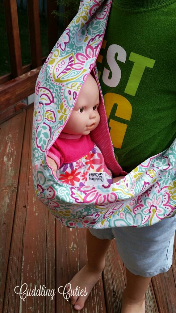 Baby Doll Sling Carrier Pink and Turquoise by cuddlingcuties