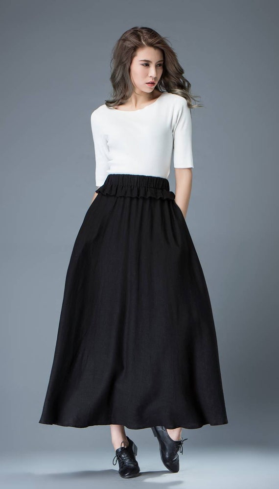 RRP £35 HUGE SAVINGS £££ SEE OTHER ITEMS ON SALE TODAY SKU: Categories: Skirts & Shorts, Maxi Dresses and Skirts, Skirts and Blouses, Tops and Bottoms Tags: Black Linen Skirt, Linen Clothing, Linen Skirt, linen skirt with belt, Long Linen Skirt, skirts .