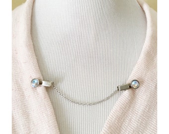 Sweater Guard Cardigan Clip Collar Clip Vintage Inspired Retro Dainty Silver Jewelry - Bridgette