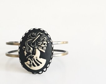 Steampunk Skull Bangle Psychobilly Rockabilly Tattoo Goth Jewellery Jewelry Accesories
