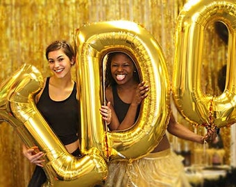 Bachelorette Party - I DO Gold Mylar Letters Balloon Kit, bachelorette banner, bridal shower banner, bachelorette decoration
