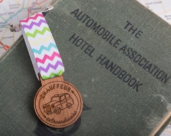 Chauffeur Medal for Modern Achievements ~ taxi driver, dad, mum, parent medal / brooch / badge