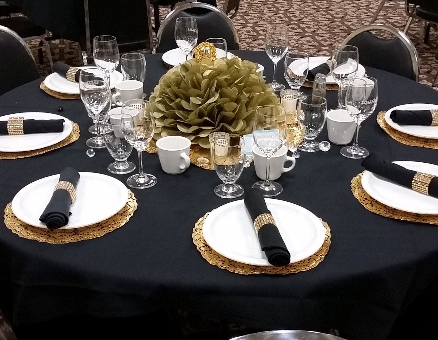 Gold Napkin Rings Bling Wedding or Anniversary Party Napkin