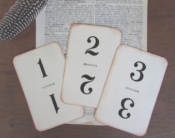 Wedding Table Numbers Vintage Flinch Cards Set of Numbers 1 Thru 15