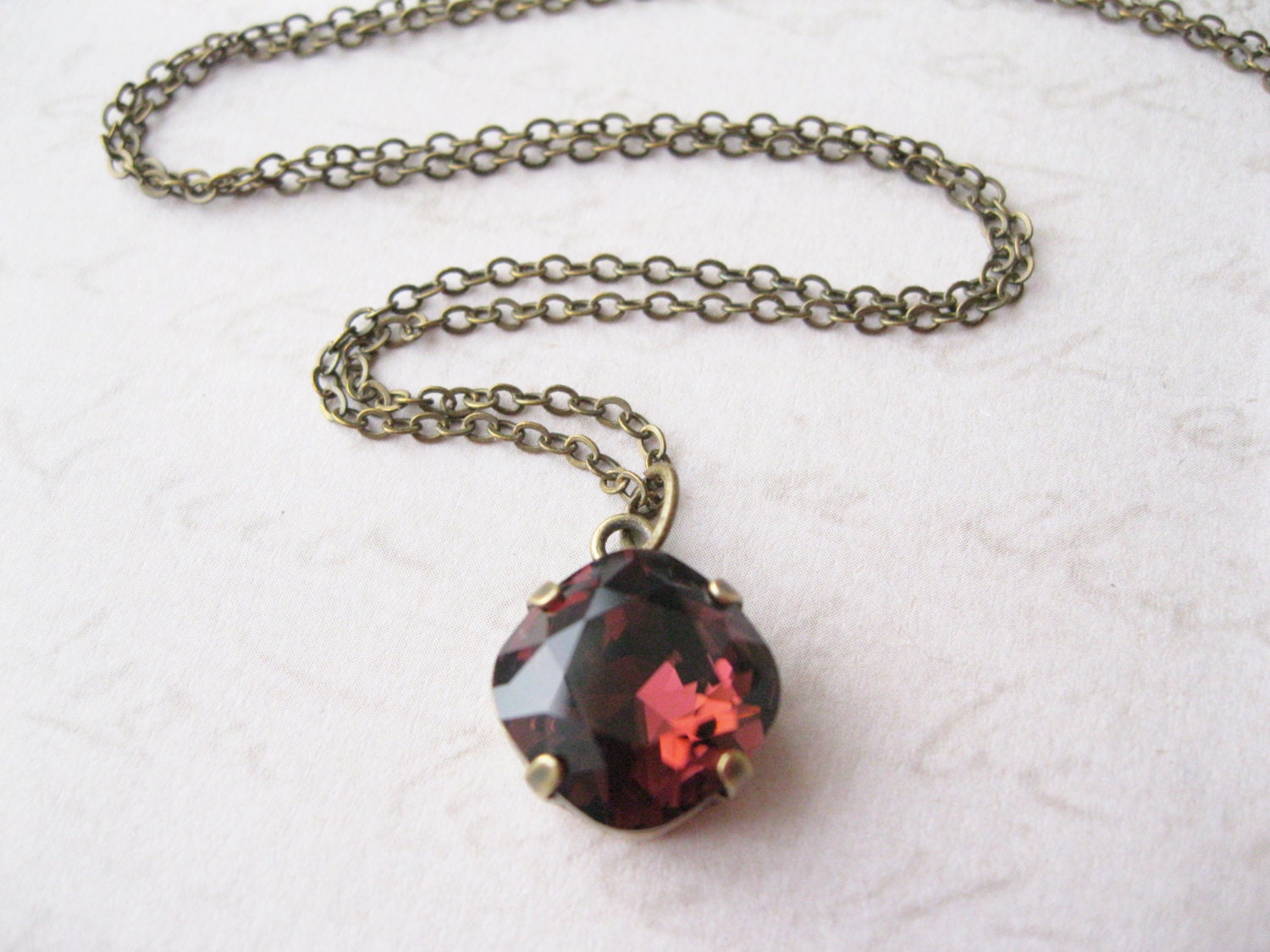 Burgundy Jewelry Set Necklace Drop Earrings Bridesmaid Gift