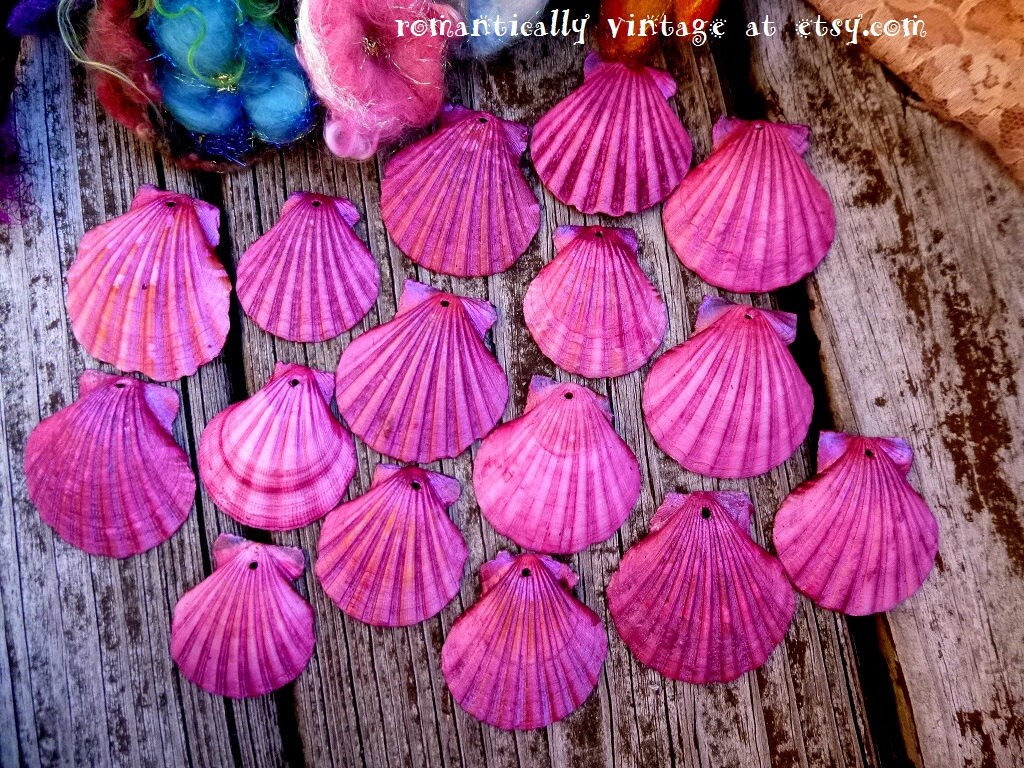 Seashells Pink Rose Handmade Summer Drilled Beach Decor