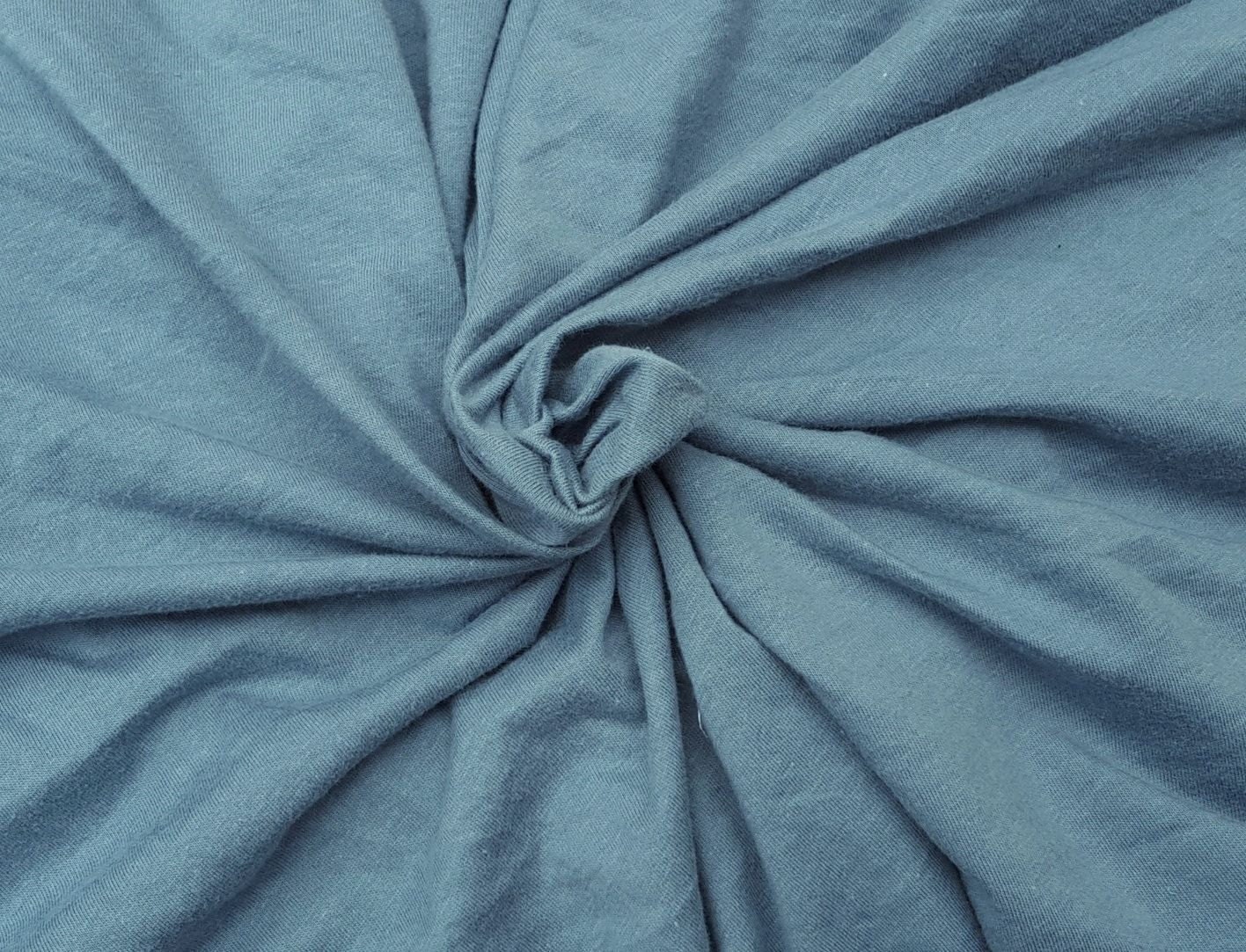 Slate Blue Bamboo Cotton Fabric Jersey Knit by the Yard