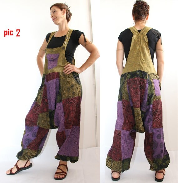 Patchwork Harem Jumpsuit Aladdin Overalls Women Romper