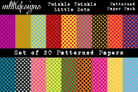 Twinkle Twinkle Little Dots Digital Paper Pack