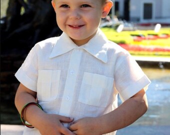 linen boys shirt buttons hood soft beach baptism infant occasion boy special birthday summer baby