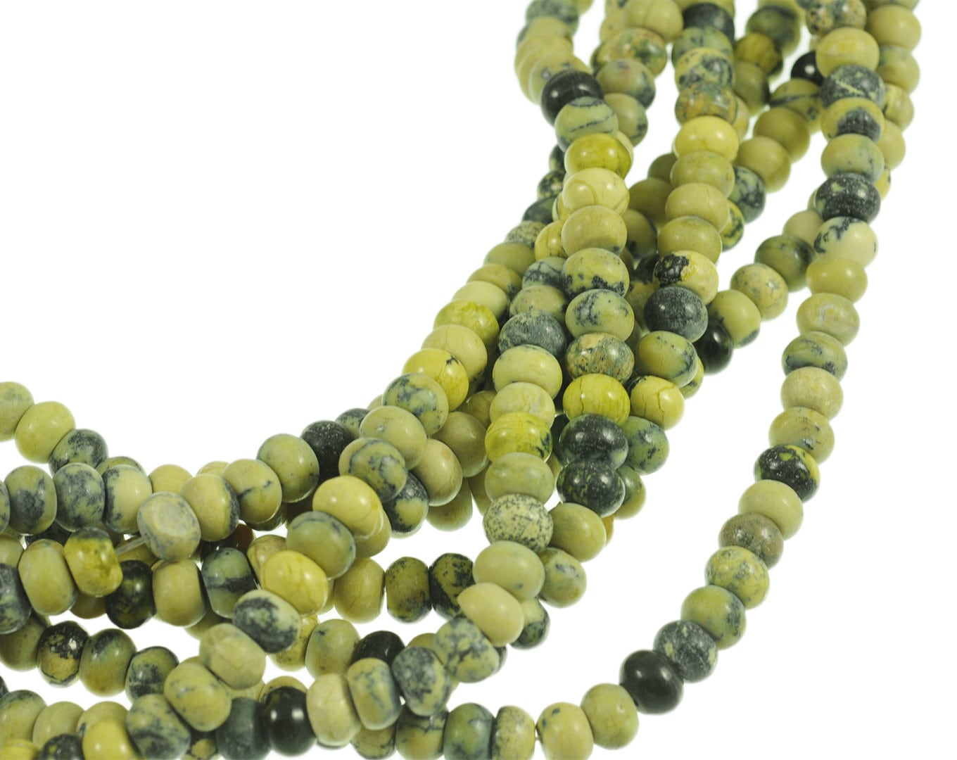 Yellow Turquoise 5x8mm Rondell Gemstone Beads Full 16