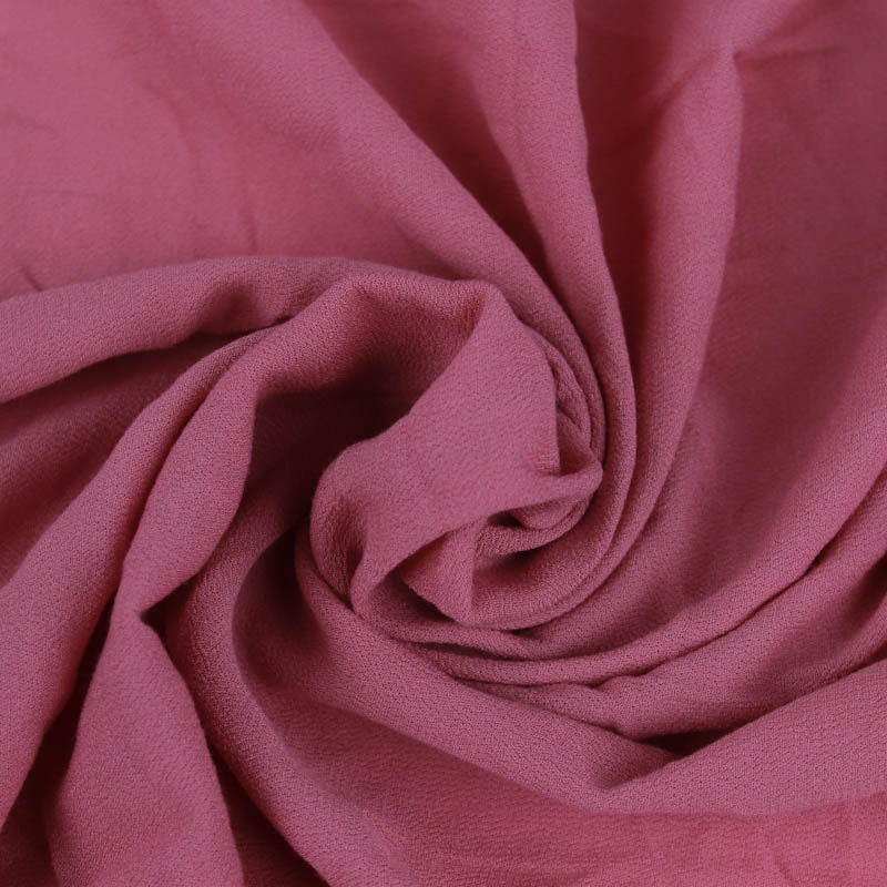 Pink Deep Solid Rayon Crepe Fabric by the Yard 1 Yard Style