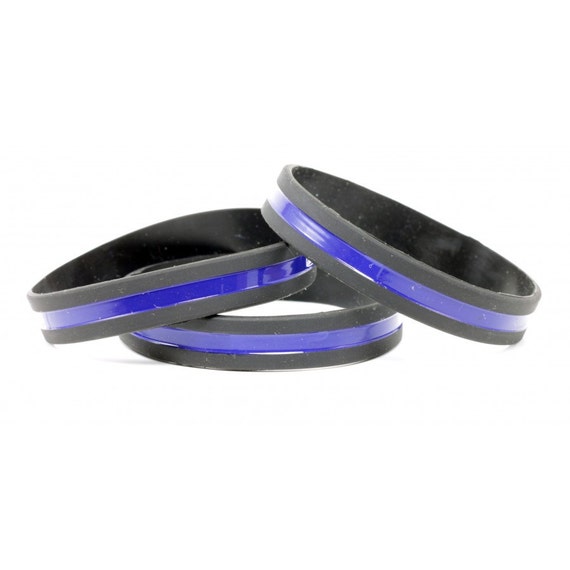 Thin Blue Line Silicone Bracelet