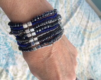 Multi strand stretch seed bead bracelet