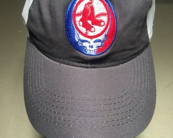 Grateful Dead Steal Your face RED SOX embroidered trucker hat