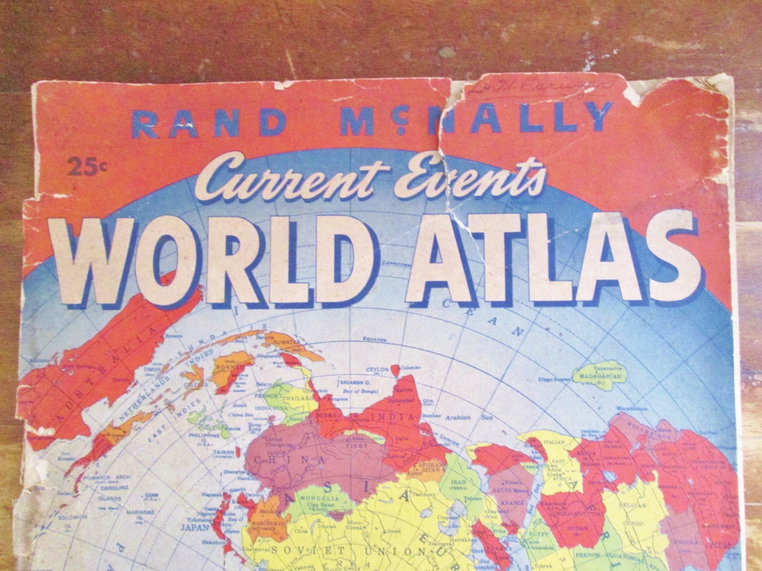 Vintage 1944 Rand McNally World Atlas World Maps 48 Pages