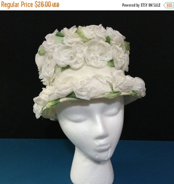 Floral Covered Easter Bonnet 1960s