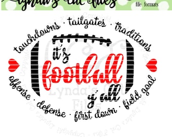 It's Football Y'all//Fall// SVG//EPS//DXF digital download cut file