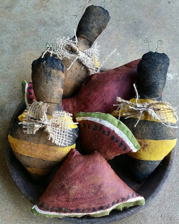 Items similar to Bee bowl fillers/ornies, watermelon bowl fillers