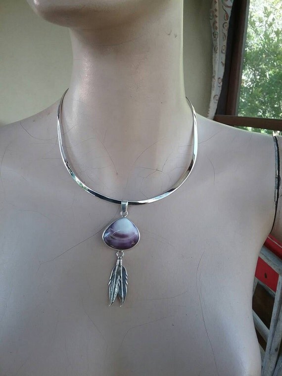 Neck cuff necklace pendant sterling silver