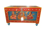 Indian Hand Painted Storage Trunk Coffee Table Indian Furniture ~ Ganesha
