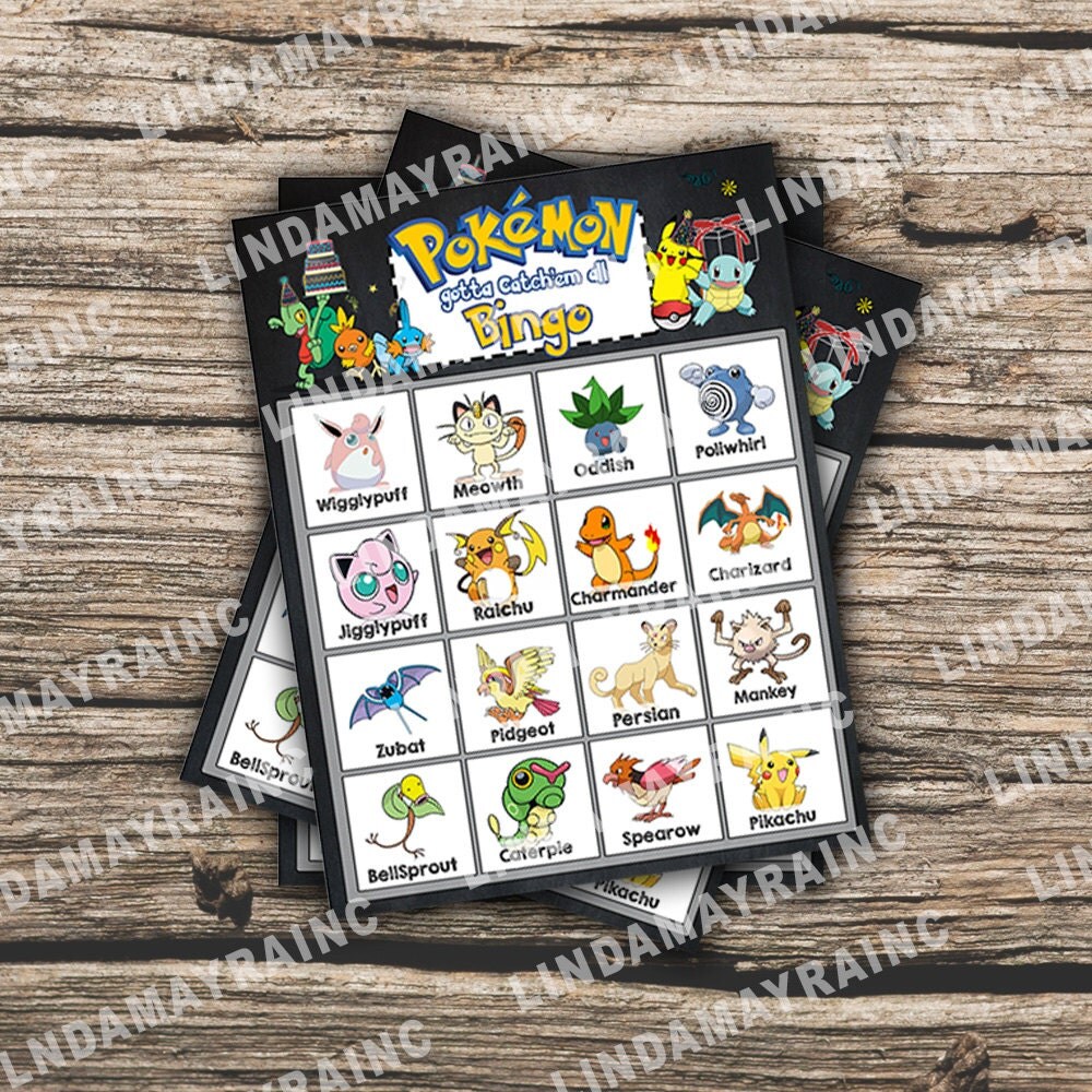 Pokemon Bingo Instant Digital Download