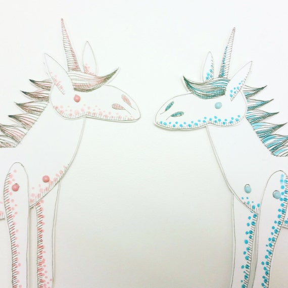 unicorn animal paper dolls puppets patterns articulated