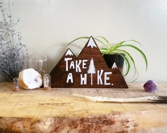 Take a hike reclaimed wood sign, rustic wood sign, rustic home decor