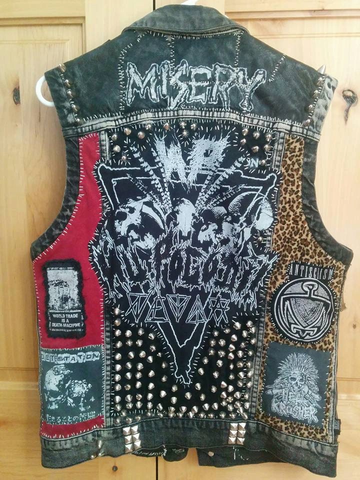 Punk Rock Vest Studded Denim Vest Crust Punk Vest Punk Rock