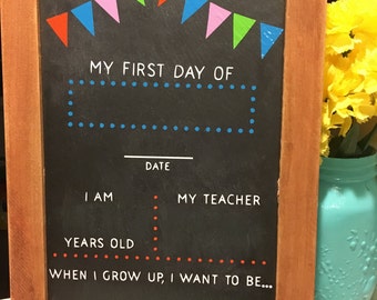 First day chalkboard | Etsy