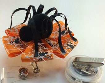 Nurse badge reel, Nurse badge cover, Badge reel, Badge holder, Halloween badge reel, Halloween spider, Spider, Halloween, Badge clip, Nurse