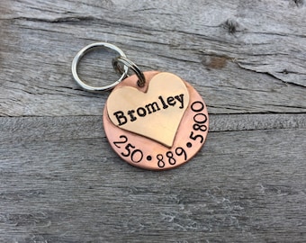 Handmade Custom Hand-stamped Dog tag - The "Bromley" - Personalized