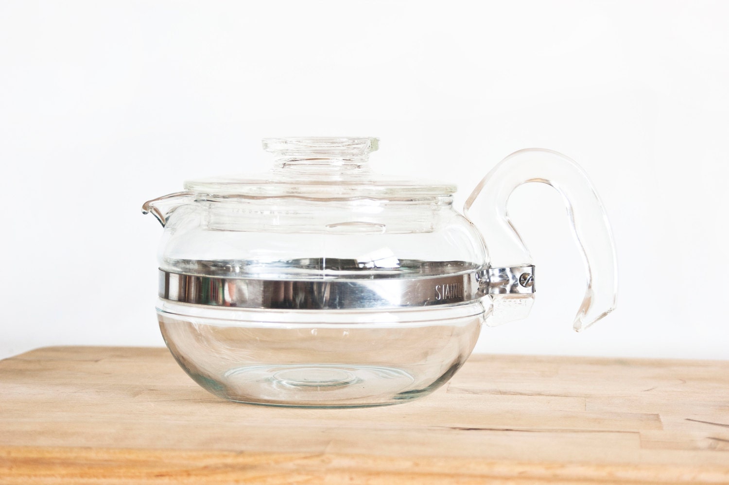 Vintage Pyrex Flameware Stovetop Teapot with Glass Handle 6