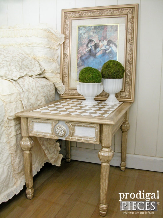 Vintage Mersman Side Table in Champagne Gold by ProdigalPieces