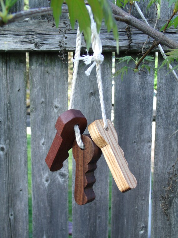 Wooden Toy Keys wooden baby keys Classic toy keys natural