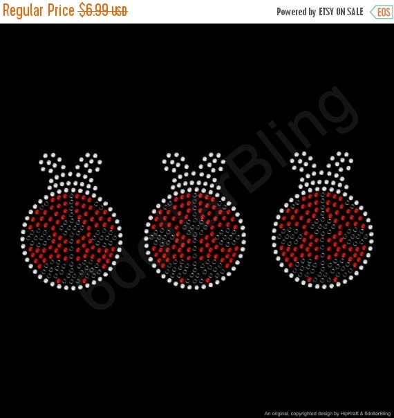 Sale Rhinestone Iron On Transfer Ladybug by 6dollarBling on Etsy