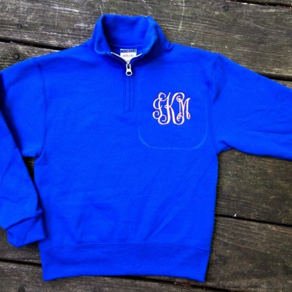 custom embroidered quarter zip pullover