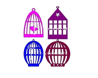Digital Cut File,"Bird Cage Collection",approx. 3"x4",SVG Format,Personal Cutting Machine,Die Cut File,Graphic Design,Immediate Download,SVG