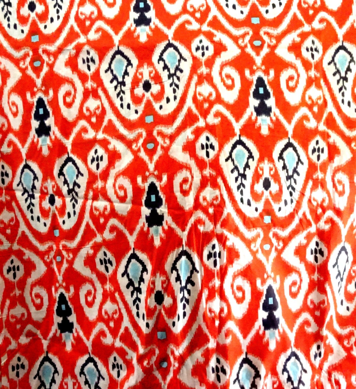 Orange Ikat fabric print ikat fabric for by ChezviesSupplies