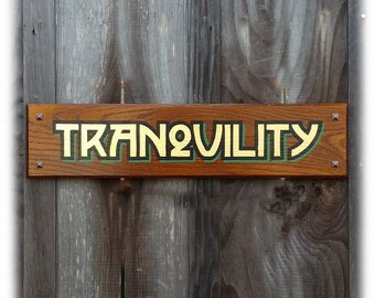 Mission Style Oak Gold Leaf Tranquility Plaque