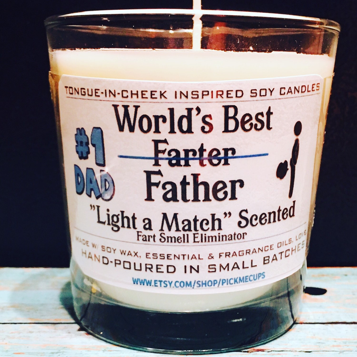 Father's Day Candle worlds best farterfather Fart
