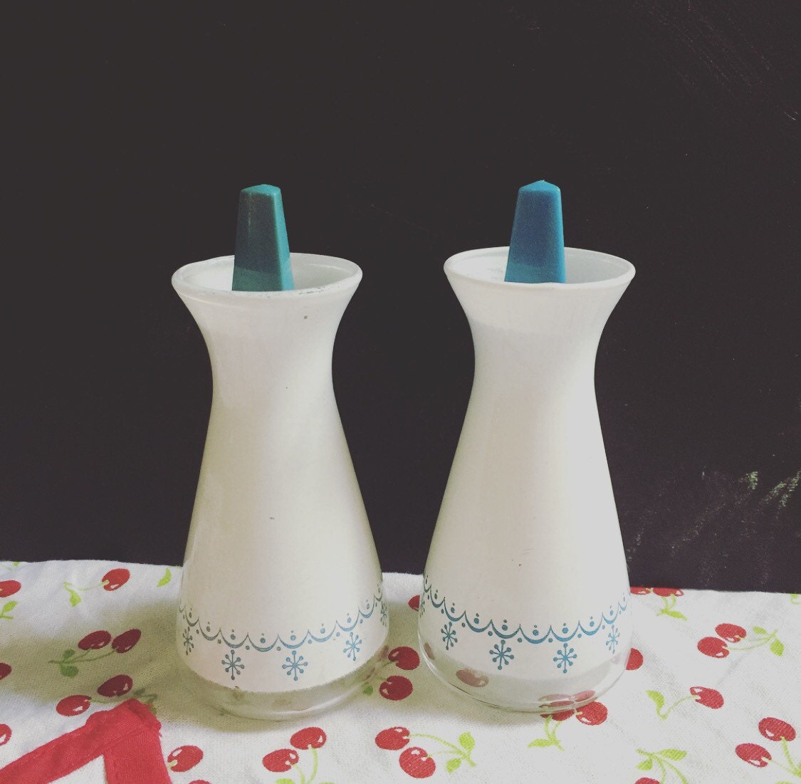 Blue and White Vintage Pyrex Salt & Pepper Shakers